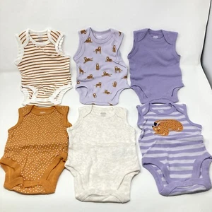 Amazon Essentials Unisex Babies' Sleeveless Bodysuits Pack of 6 Size Newborn - Picture 1 of 8