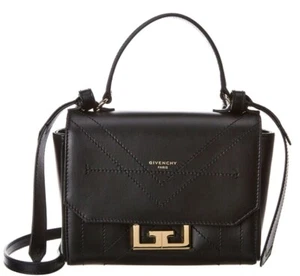 GIVENCHY Eden Black Smooth Leather Top Handle Crossbody Shoulder Bag NEW - Picture 1 of 9