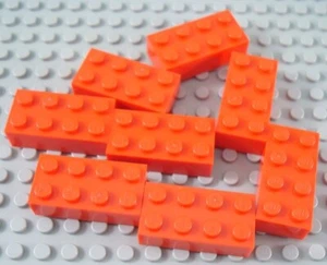 New LEGO Lot of 8 Red 2x4 Basic Building Brick Pieces - Picture 1 of 1