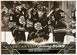 2023-24 JOHN BEECHER UD Series 2 YOUNG GUNS UD CANVAS BLACK & WHITE ROOKIE C238