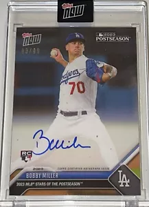 RARE BOBBY MILLER /99 ROOKIE ON-CARD AUTO 2023 POSTSEASON TOPPS NOW L.A. DODGERS - Picture 1 of 4