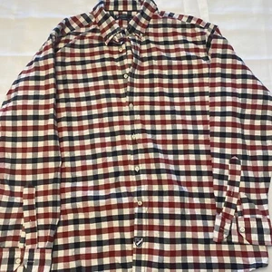 Cremieus Classics XL Button Down Long Sleeve Red, White & Blue Plaid 100% Cotton - Picture 1 of 15