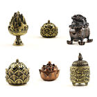 Mini Brass Incense Burner Metal Chinese Style Lotus Flower Censer Ornaments