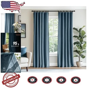 Elegant Velvet Room Darkening Curtains - 62''W x 84''L for Modern Home Decor - Picture 1 of 10