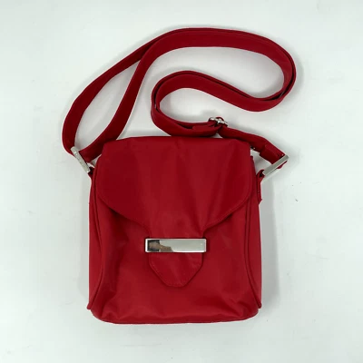 VINTAGE DKNY Bag Crossbody Nylon Small Red Shoulder Travel Pouch Y2K - Image 1 of 4