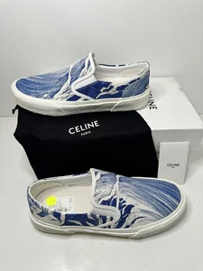 CELINE ELLIOT SLIP-ON IN WAVES PRINTED CANVAS - Picture 1 of 7