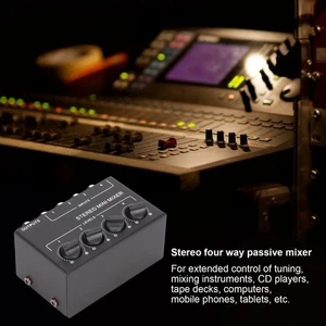 CX400 4 Channel Passive Mixer Professioinal Stereo 4 Channel Mixer For Mixin NEW - Afbeelding 1 van 12