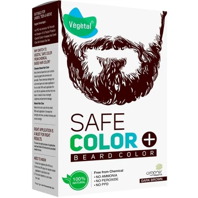 Organic Chemical & Allergy Free Bio Natural Beard Hair Dark Brown Color USA - Image 1 of 4