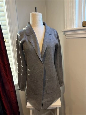 Vila Milano Grey Womens Open Front Cardigan Sweater Jacket W/Pockets - Image 1 of 4