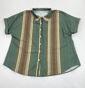 Camisa de boliche retro para hombre 4XL a rayas verticales con botones manga corta - Imagen 1 de 10