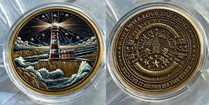 Faro Sobriedad Moneda Chip Amor La Luz Medallón AA Recuperación Regalo Rehabilitación - Imagen 1 de 5