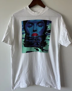 VINTAGE 90s Water Woman Neon Model Wildwood Productions Graphic Art T-Shirt - L - Bild 1 von 4