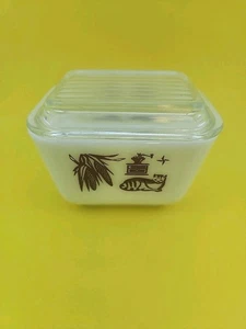 Vintage Pyrex kleine frühe amerikanische Kühlschrankschale/mit Deckel - Bild 1 von 3