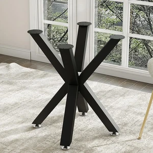 28 Inch Heavy Duty Pedestal Metal Table Base Dining Furniture Legs Black - Picture 1 of 11