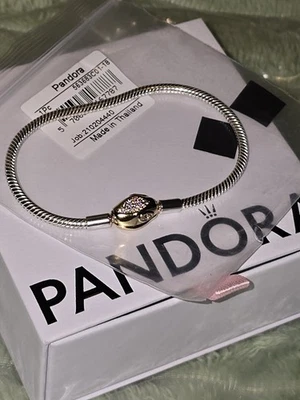 Original Pandora Armband Verschluss Schlangenkopf vergoldet 14 K Länge 18cm Neu - Bild 1 von 4