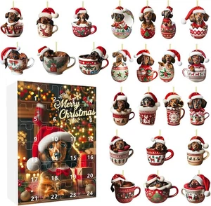 Christmas Dog Advent Calendar 2025, 24Day Holiday Countdown Ornaments,Dog Lovers - Picture 1 of 57