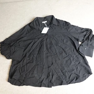 Lafayette 148 Womens Blouse 3X Black Georgette Silk NEW WBAE3R-6013 - Picture 1 of 10