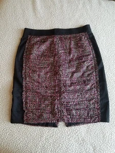 J crew Mini Skirt, Size 2, Black With pleated Multi Color Print. - Bild 1 von 8