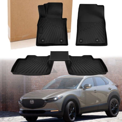 Floor Mats Liner Fits for Mazda CX-30 2020-2025 Black TPE All-Weather 3 Pcs Foto 1 de 4