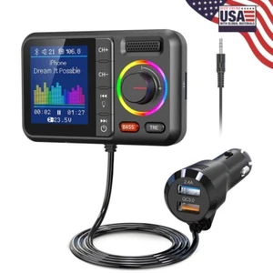 Nulaxy Bluetooth FM Transmitter for Car, Wireless Car Bluetooth Adapter V5.0 ... - Picture 1 of 9