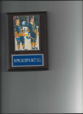 WAYNE GRETZKY & BRETT HULL PLAQUE ST LOUIS BLUES HOCKEY NHL Cover