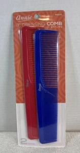 Annie 9" Dressing Comb All Purpose Styling #68108 Red & Blue, 2 Count - Picture 1 of 2