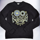 Kenzo Paris Gears Sweatshirt Size M Black Sparkle Fleece COA