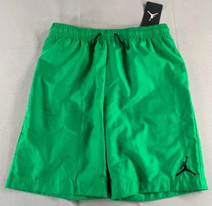Jordan Boys XL Shorts Lucky Green Mesh Lined Swim Trunks Black Logo Pockets - Picture 1 of 11