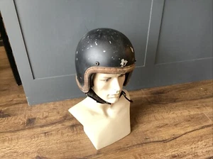 Vintage McHal Bell BUCO Style Leather Trimmed Motorcycle Helmet Dated 1968 - Picture 1 of 15
