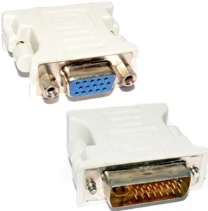 DVI Adapter DVI-I 24 + 4 pin to VGA SVGA Female HD15 Old PC or Monitor Convertor - Picture 1 of 5