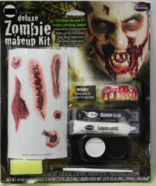 Kit De Maquiagem Cenográfica Halloween Zumbi Ferimento Walk