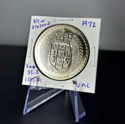 Moneda de 1 dólar de Nueva Zelanda 1972 UNC sin circular moneda Reina Isabel Foto 1 de 2