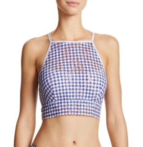 Hanky Panky Check Please Ali Crop Bralette in Navy/White, XS - Picture 1 of 4