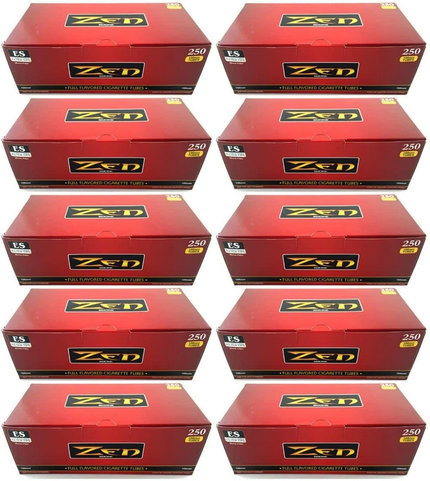Tubos de cigarrillos Zen 100 mm tamaño sabor completo 250 unidades por caja [10 cajas] Foto 1 de 1