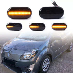 2x Black Side Indicator LED Repeater Light For Renault Clio Megane Trafic Twingo - Picture 1 of 9