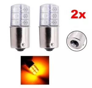Ampoules BA15S LED P21 W Orange Veilleuses Gel 1156 pour Feux Clignotants 2pcs - Picture 1 of 2