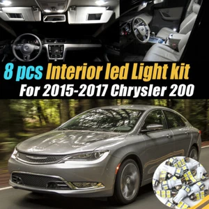 8Pc Super White Car Interior LED Light Bulb Kit for 2015-2017 Chrysler 200 - Picture 1 of 11