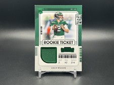 2021 Panini Contenders ZACH WILSON Rookie Ticket Swatches #RTS-ZWI RC Jets Mem