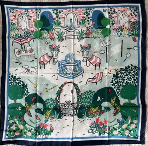 New Kate Spade Garden Party Square Silk Scarf Multi 100% Authentic - Picture 1 of 7