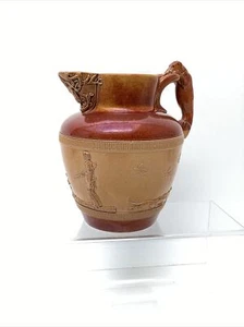 Antique Doulton Lambeth Brown Large Stoneware Jug Hunting Greyhounds Coursing - Picture 1 of 24