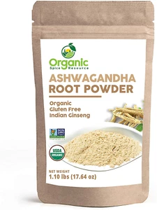 Ashwagandha Root Powder Organic Non GMO - 1.10 Lbs Resealable Bag Indian Ginseng - Picture 1 of 12