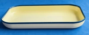 Plato rectangular de plástico blanco con borde azul USAir Airlines - Imagen 1 de 4