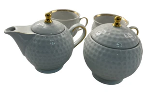 Juego de té para pelotas de golf crema de azúcar y 2 tazas porcelana Moritz Zdekauer vintage - Imagen 1 de 12