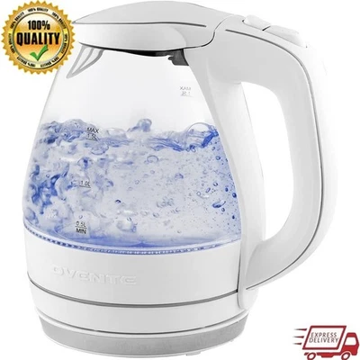 Electric Kettle 1.5L 1100W Stainless Steel Glass Auto Shut-Off Fast Boil Safe US - Image 1 of 4