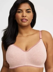 Sujetador de algodón sin aros Torrid Dream rosa talla 42DD - Imagen 1 de 10