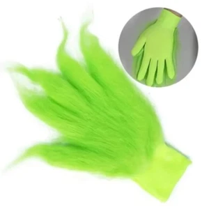 Erwachsene Weihnachten grün Grinch Plüsch Handschuhe Xmas Cosplay Kostüm Hand Dekor Geschenke - Bild 1 von 6
