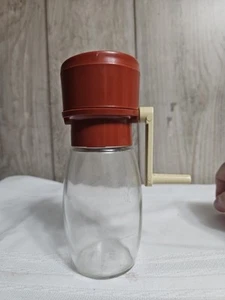 GEMCO: FRASCO DE VIDRIO TRANSPARENTE CON TAPA, PICADORA PICADORA para tuerca/hierba/especia EE. UU. marrón rojizo - Imagen 1 de 11