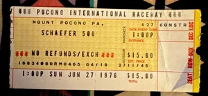 SCHAEFER 500 CAR RACE - POCONO INTERNATIONAL RACEWAY PA - JUNE 27, 1976 - TICKET - Picture 1 of 2