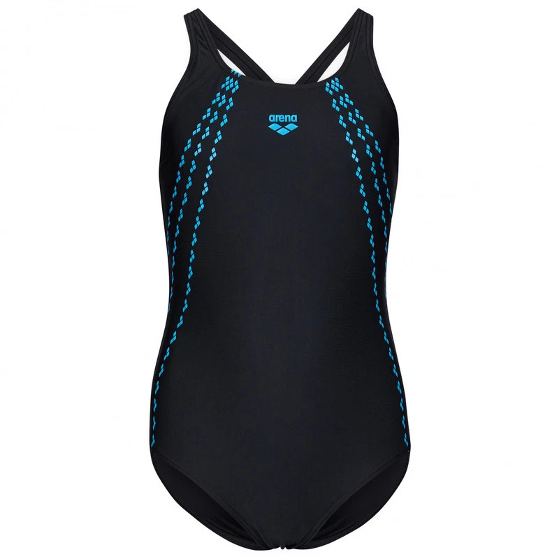 Arena Mädchen Badeanzug Rising Sun Junior One Piece V Back Schwarz/Blau, DE 140