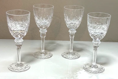 Rogaska Gallia Cristal 5" Copos Cordiais Licor Xerez X Corte Base Conjunto de 4 - Imagem 1 de 4